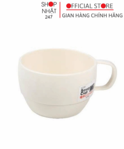 Cốc uống nước dáng thấp cao cấp Inomata 350ml màu trắng ngà nội địa Nhật Bản