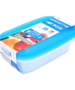 Set 2 hộp đựng thực phẩm Nakaya hình chữ nhật nắp xanh K291-3 500ml Nội địa Nhật Bản