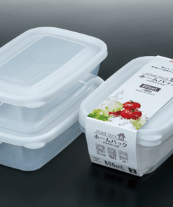 Alternative view of Set 2 hộp đựng thực phẩm Nakaya hình chữ nhật nắp xanh K291-3 500ml Nội địa Nhật Bản