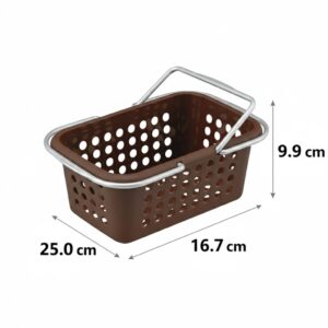 Giỏ nhựa đựng đồ có quai xách cỡ trung Inomata màu nâu Nội địa Nhật Bản 16 unnamed 19