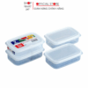 Set 2 hộp nhựa đựng thực phẩm 450ml dùng được cho lò vi sóng, tủ đông nội địa Nhật Bản