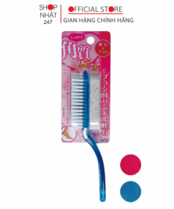 Dụng cụ chà gót chân có tay cầm và bàn chải 2 trong 1 Seiwa nội địa nhật Bản