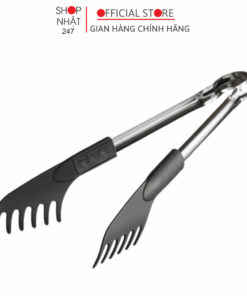 Dụng cụ kẹp gắp thức ăn đồ nóng thép không gỉ có đệm silicon nội địa Nhật Bản