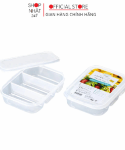 Hộp nhựa đựng thực phẩm chia 3 ngăn 690ml Nakaya nội địa Nhật Bản