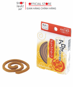 Hộp 4 nhang đuổi muỗi hương bưởi Aroma, hương đuổi muỗi và côn trùng kèm đế cắm nhang Nhật Bản - Kokubo