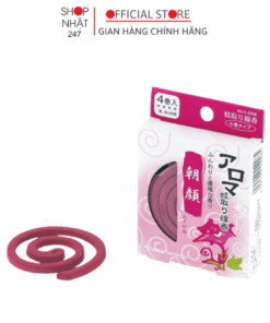 Hộp 4 nhang đuổi muỗi hương hoa bìm bìm Aroma, hương đuổi muỗi và côn trùng kèm đế cắm nhang Nhật Bản - Kokubo