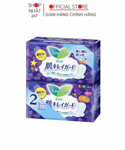 Combo 2 gói băng vệ sinh đêm Laurier Ban Đêm Có Cánh – Giúp bạn ngủ ngon hơn vào những “ngày đặc biệt”