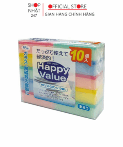 Set 10 miếng mút rửa ly, cốc, bát đĩa Happy Value Nội địa Nhật Bản