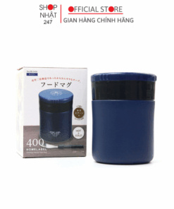 Pearl Metal Home Label Food Mug 400 (HB-5458) – Bình đựng thực phẩm 400ml có muỗng gấp | JAN 4549308554588