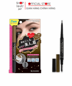Bút Chì Gel Kẻ Lông Mày Và Kẻ Mí 2 Trong 1 Siêu Mịn Kissme Heavy Rotation Siêu Chống Trôi Màu Nâu 0.1g Nhật Bản