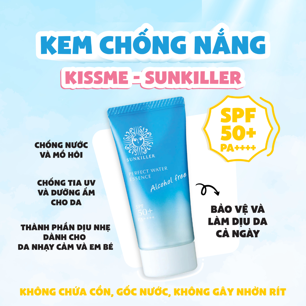 Essence Chống Nắng KissMe Sunkiller Nhật Bản Giảm Nhờn Bóng Da (50g) 3 Essence Chống Nắng KissMe Sunkiller Nhật Bản Giảm Nhờn Bóng Da (50g) - Ảnh 3