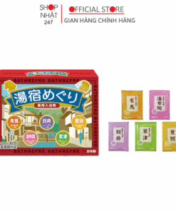 Hộp 10 gói muối tắm thảo mộc thiên nhiên chăm sóc cơ thể thư giãn giảm mệt mỏi Yuyado Meguri Nội địa Nhật Bản