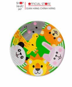 Set 6 đĩa giấy loại cứng hình thú ngộ nghĩnh