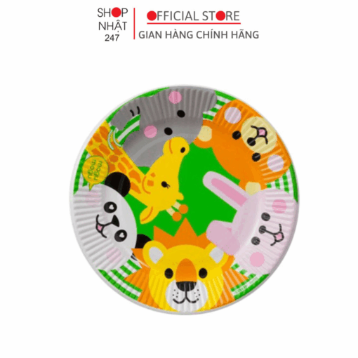 Set 6 đĩa giấy loại cứng hình thú ngộ nghĩnh