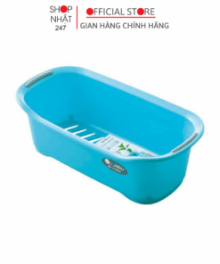 Khay đựng đồ nhà tắm có lỗ thoát nước màu xanh