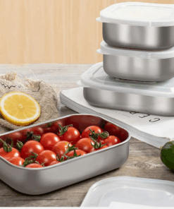 Kích thước tham khảo hộp inox ECHO ~300ml - gọn nhẹ, dễ xếp chồng