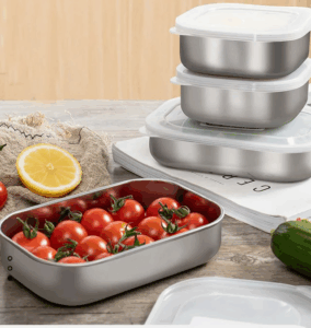 Kích thước tham khảo hộp inox ECHO ~300ml - gọn nhẹ, dễ xếp chồng