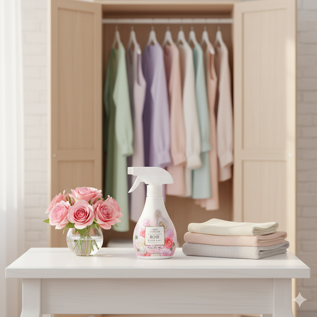 Xịt Khử Mùi Vải Hương Hoa Hồng, Lavender, Cam-chanh Kyowa 300ml Nhật Bản