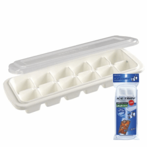 Khay đá Inomata 12 viên có nắp - nhựa PP an toàn, 12 ô vừa ly, xếp chồng gọn tủ