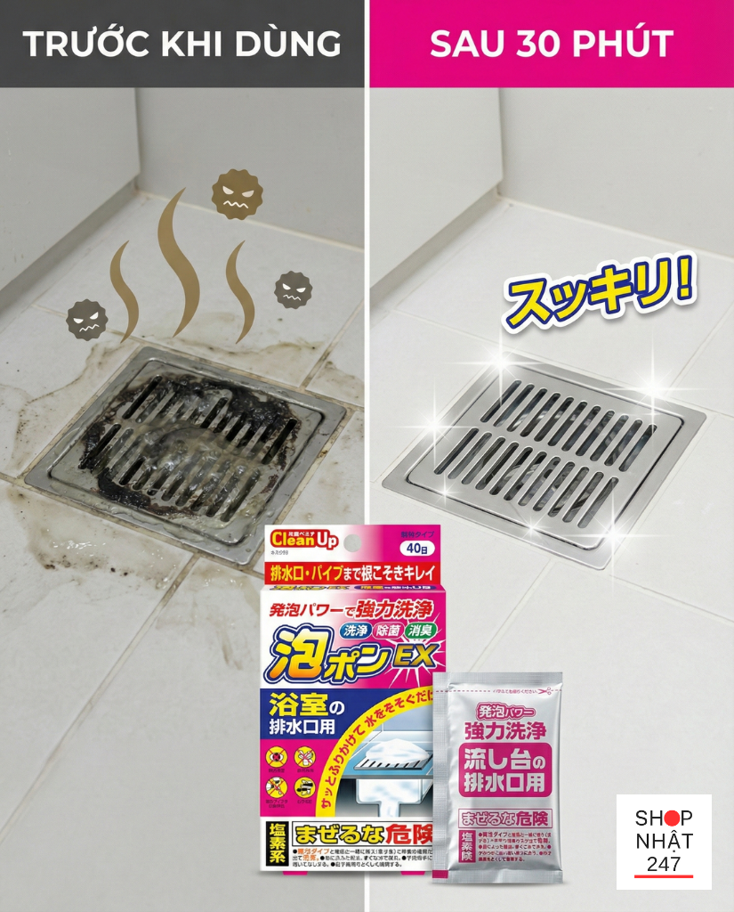 Đánh giá bột tạo bọt làm sạch cống Kokubo Có thực sự hiệu quả? 17 Bot lam sach cong Awapon EX Kokubo