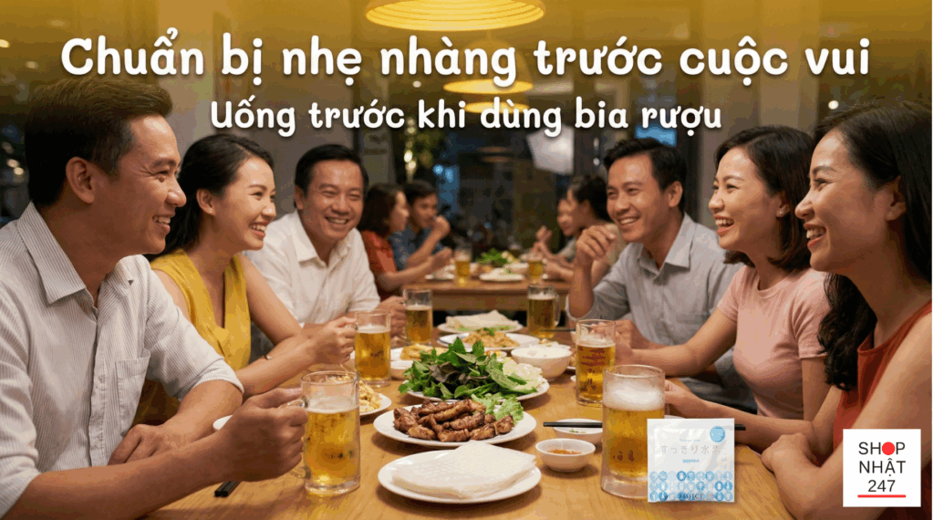 Review viên uống hỗ trợ giải rượu bia Sukkiri Suiso Nhật Bản