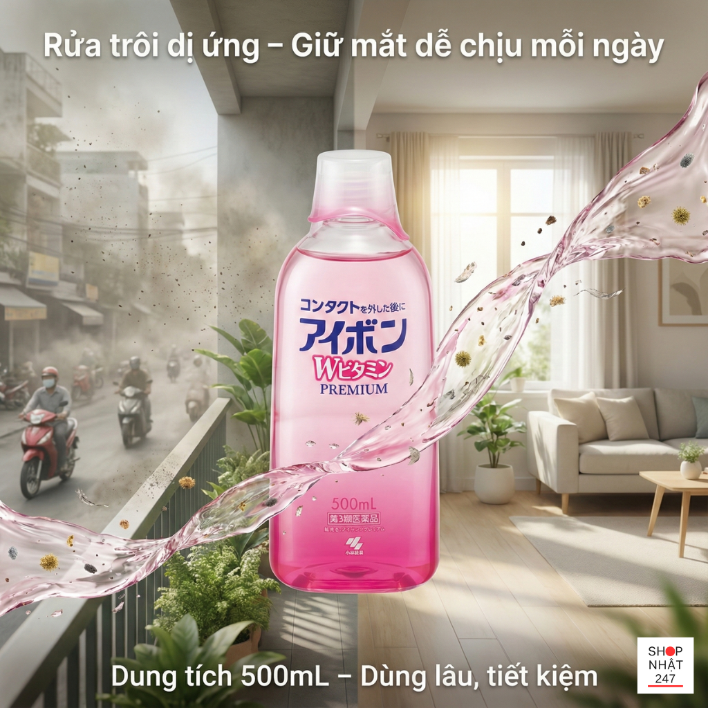 Review Nước Rửa Mắt Eyebon W Vitamin: "Cứu Tinh" Hay Chỉ Là Trào Lưu Thuốc Nhỏ Mắt Nhật Bản Mới? 6 nuoc rua mat kobayashi eyebon w vitamin mau hong 500ml