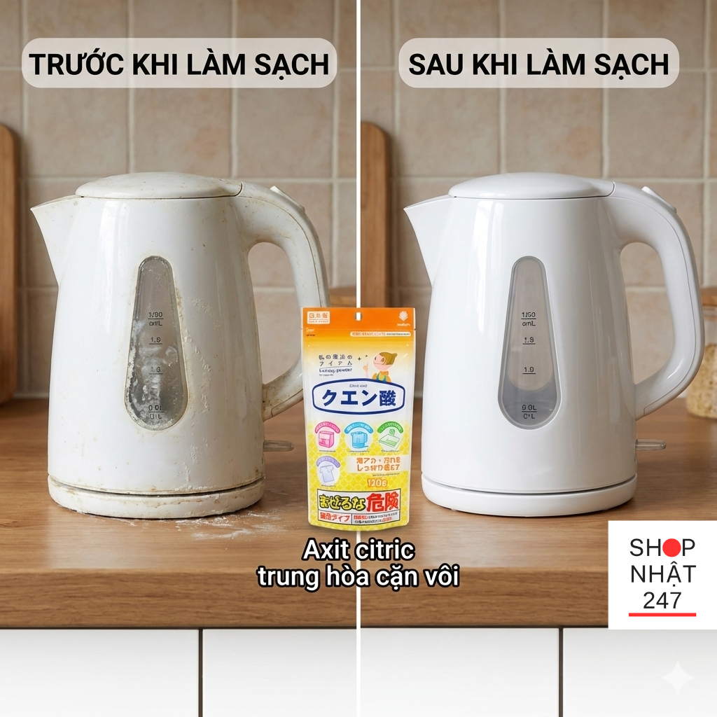 Review Bột Tẩy Đa Năng Citric Acid Nhật Bản: "Khắc Tinh" Của Cặn Canxi & Vết Ố Cứng Đầu 5 4971902090108