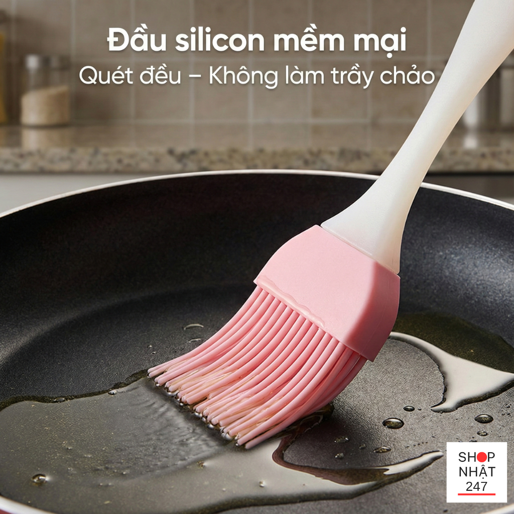 Dau co quet dau silicon mem mai khong lam tray chao