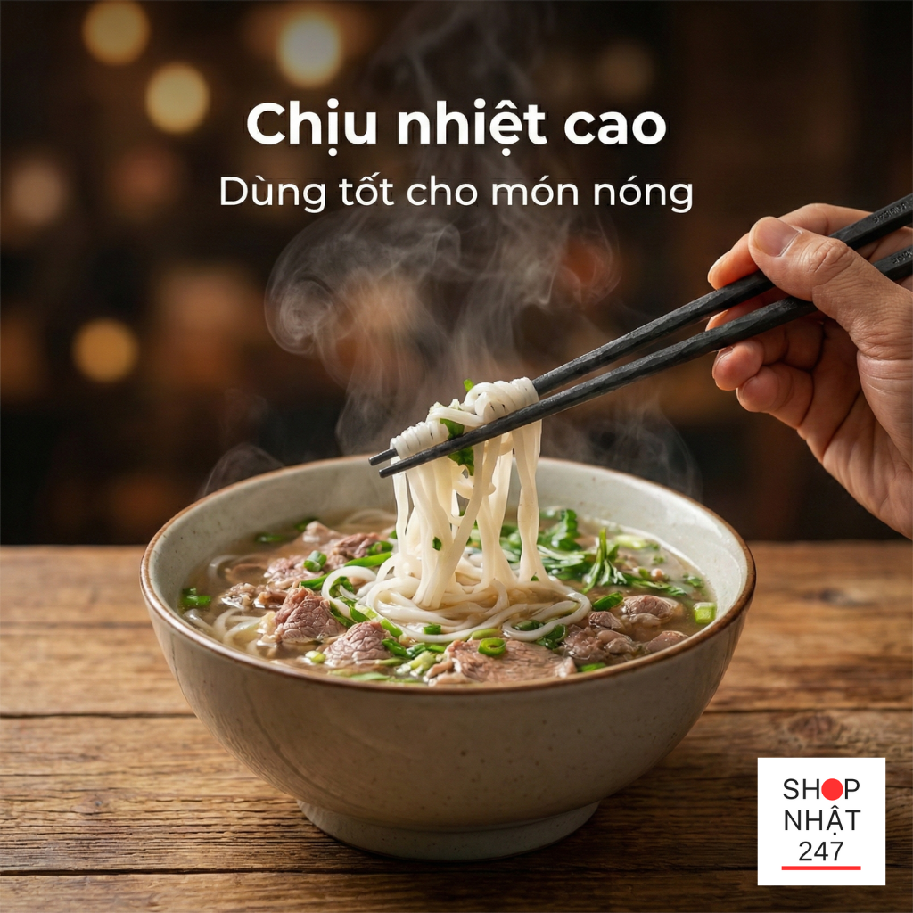 Review Đũa Nhật Shikisai Hoa Đào: "Khắc Tinh" Của Nấm Mốc Và Đồ Ăn Trơn Trượt? 6 Dua dau nham Nhat Ban gap bun pho khong tron