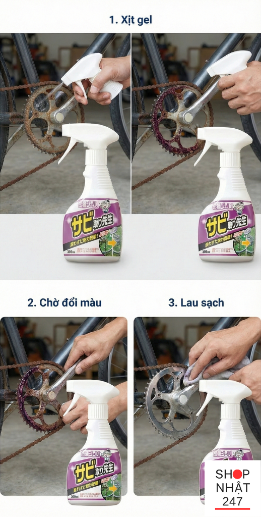Review Chai Xịt Rỉ Sét COGIT Nhật Bản: "Chuyên gia" Đổi Màu Trị Rỉ Sét Có Tốt Không? 6 Dung dich tay ri set dang gel bam chat be mat