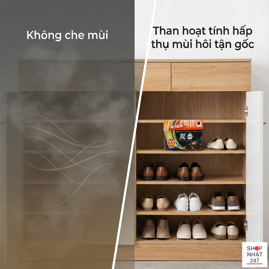 Review hộp than hoạt tính Sumi-Ban: Giải pháp khử mùi tủ giày dép chuẩn Nhật cho nhà luôn thoáng đãng 7 Giải pháp giữ tủ đựng giày khử mùi sạch thoáng mỗi ngày