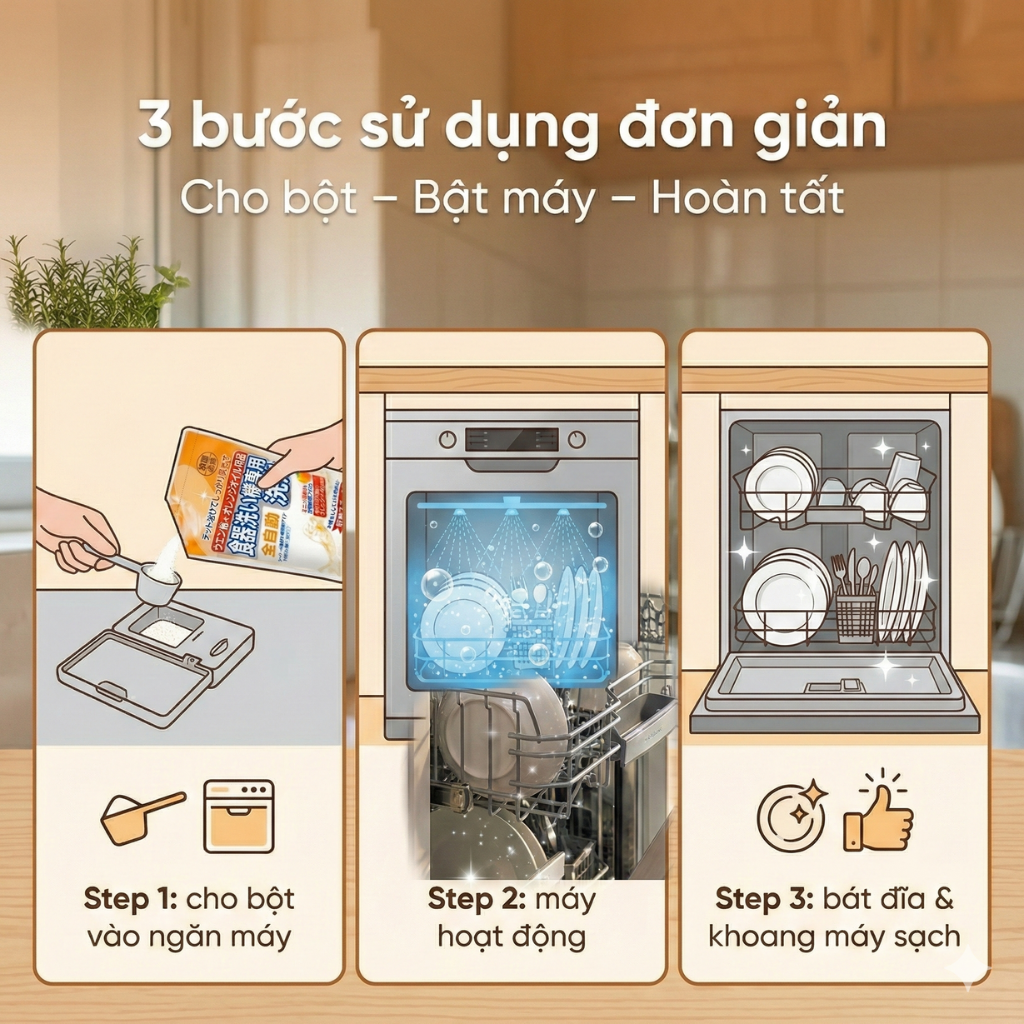 Review Bột Rửa Bát Rocket Soap: Liệu Có Tốt Hơn Các Loại Nước Rửa Chén Máy Thông Thường? 7 Huong dan su dung de dat hieu qua toi da 1