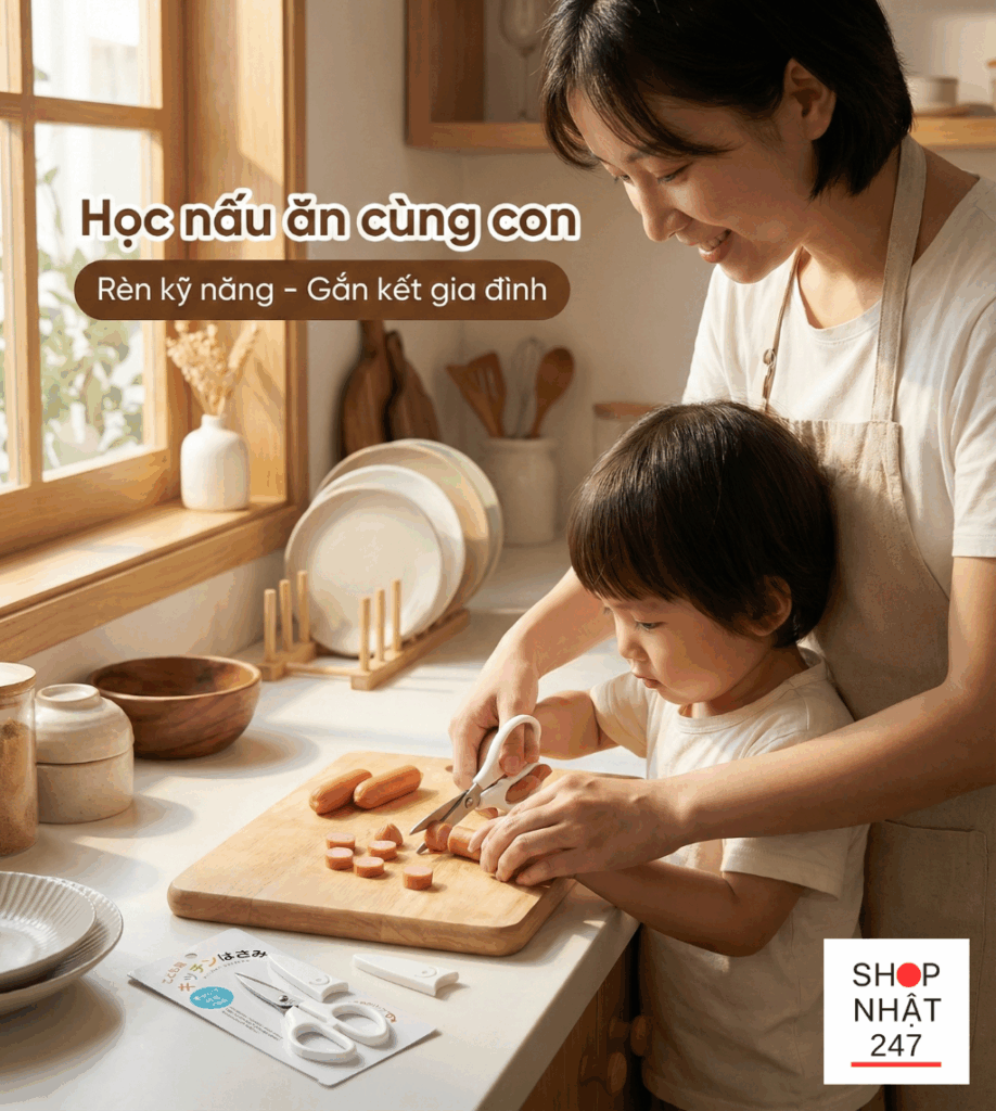 Review Kéo Nhà Bếp Nhật Bản Echo Metal: "Bảo Bối" Giúp Bé Tập Nấu Ăn An Toàn 7 Keo tap cat cho be giup gan ket tinh cam gia dinh