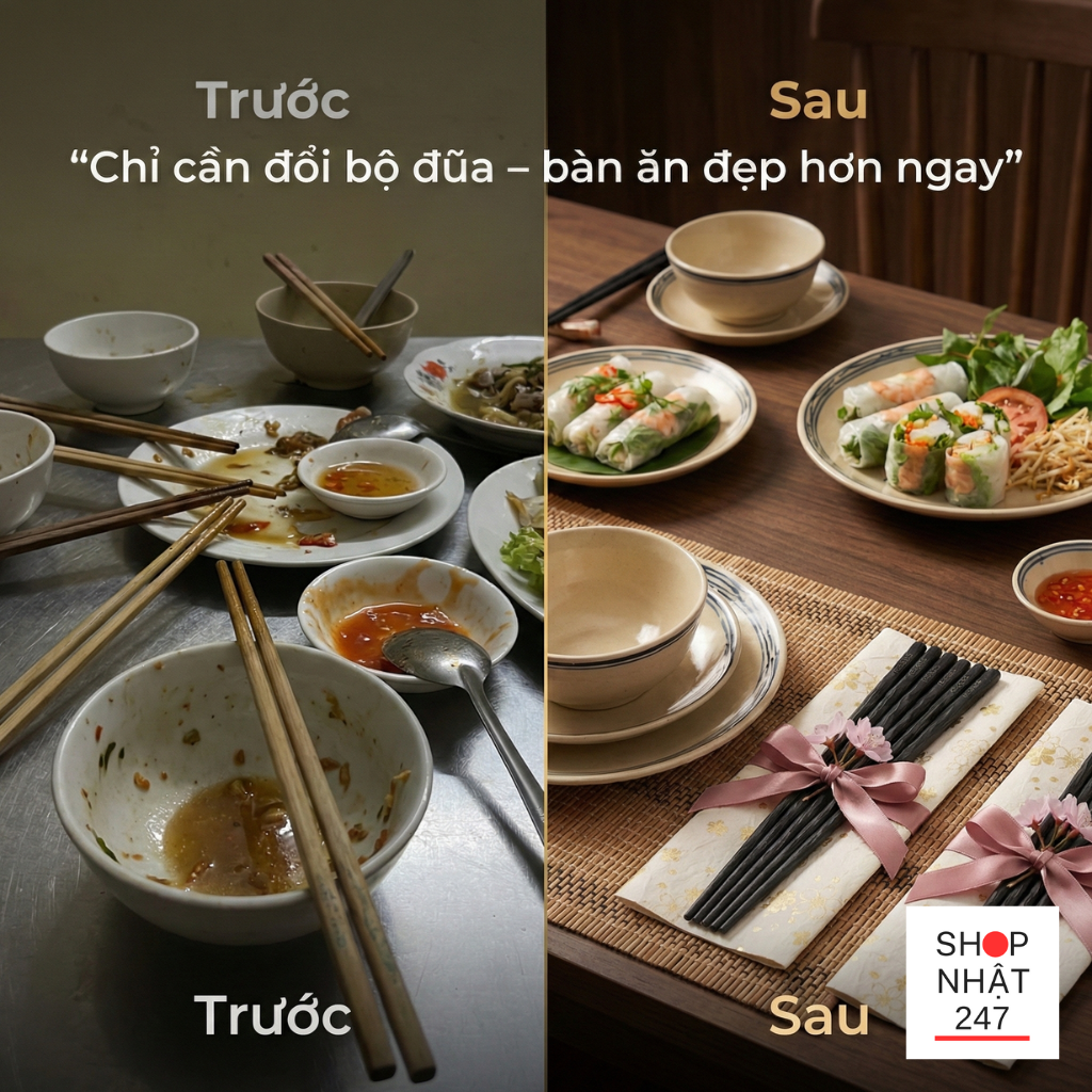 Review Đũa Nhật Shikisai Hoa Đào: "Khắc Tinh" Của Nấm Mốc Và Đồ Ăn Trơn Trượt? 7 So sanh dua go va dua khang khuan Nhat Ban