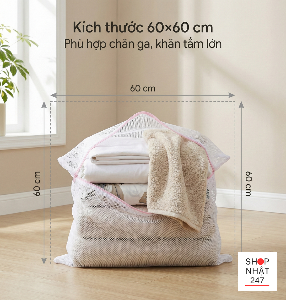 Review Túi Lưới Giặt Đồ Cỡ Đại Okazaki 60x60cm: "Vệ Sĩ" Cho Chăn Ga & Bí Quyết Giữ Máy Giặt Bền Bỉ 7 Tai sao tui luoi Okazaki 60x60cm lai can thiet cho gia dinh Viet