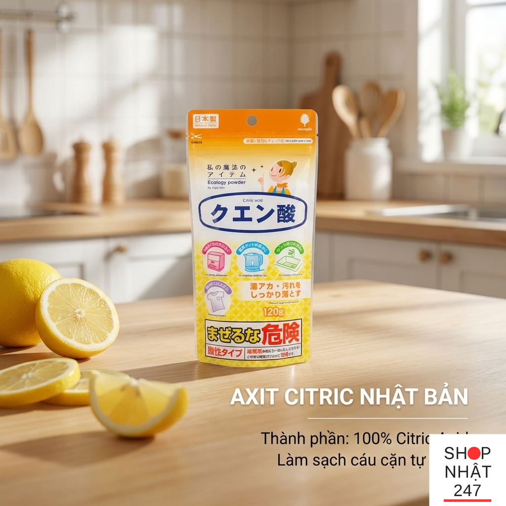Review Bột Tẩy Đa Năng Citric Acid Nhật Bản: "Khắc Tinh" Của Cặn Canxi & Vết Ố Cứng Đầu 6 bot tay da nang citric acid lam sach can