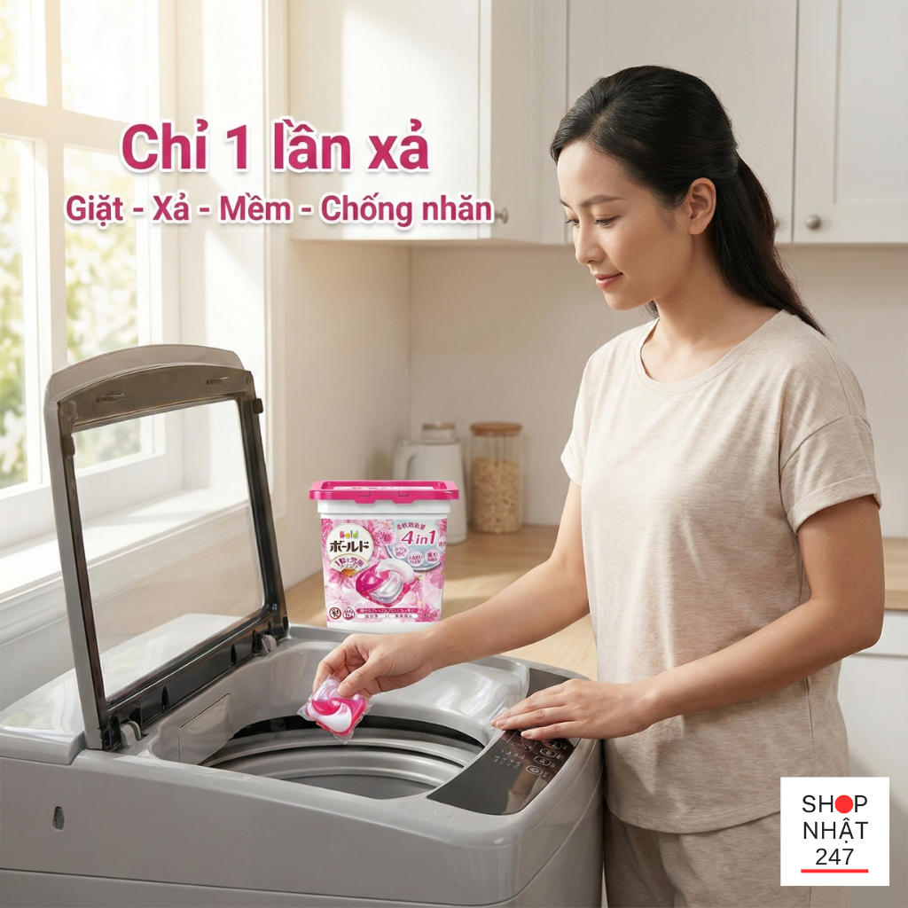 Review Viên Giặt Xả Nhật Bản Bold Gel Ball 4D: Bí Quyết Giặt Giũ "Nhàn Tênh" Cho Người Bận Rộn 8 cach dung vien giat xa chuan chinh