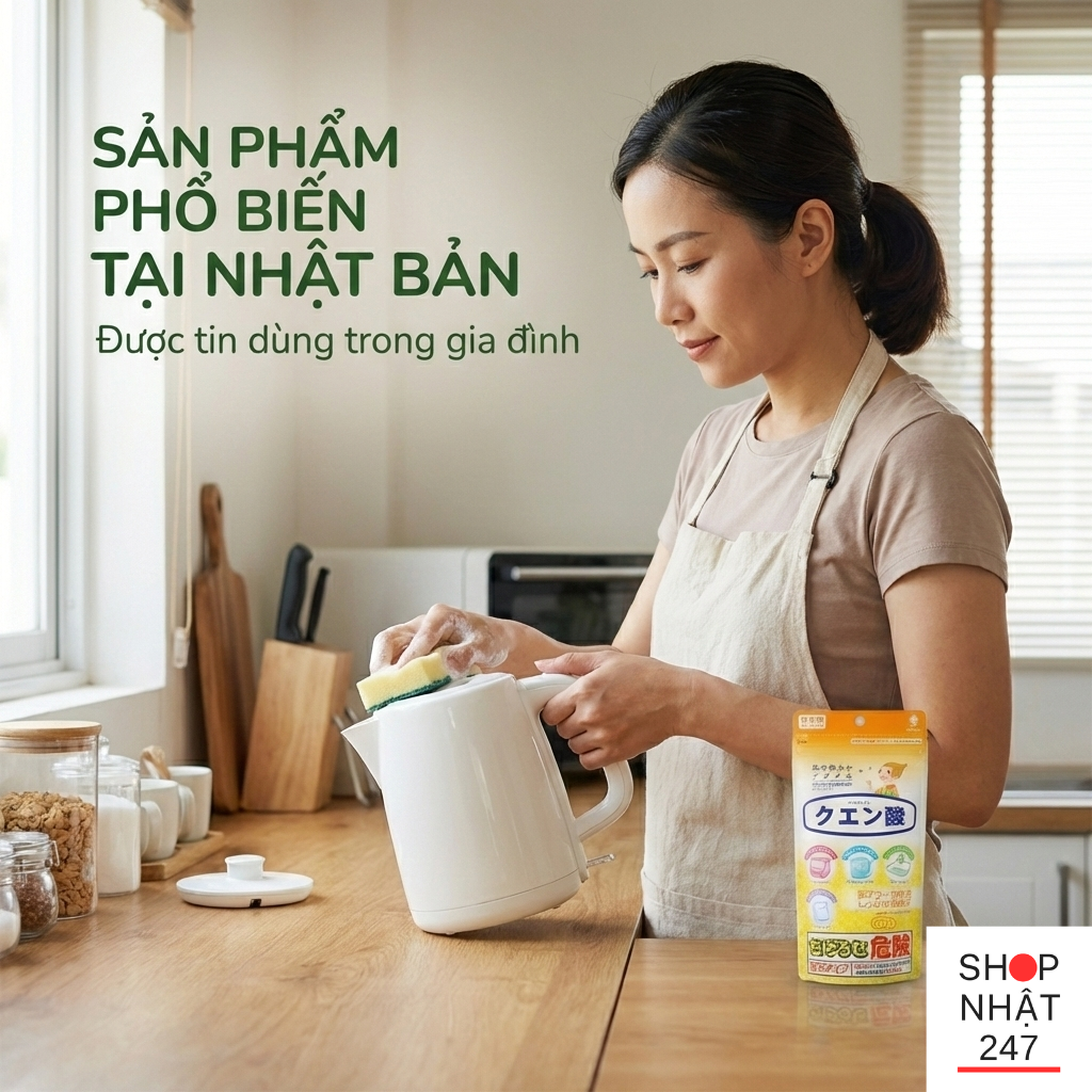 Review Bột Tẩy Đa Năng Citric Acid Nhật Bản: "Khắc Tinh" Của Cặn Canxi & Vết Ố Cứng Đầu 7 goi Citric Acid la Bot tay da nang cho nha bep