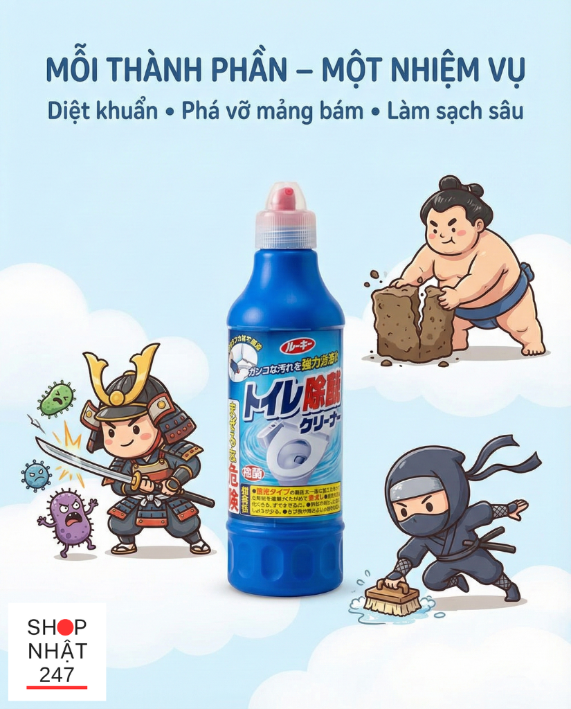 Review Nước Tẩy Bồn Cầu Rookie Nhật Bản: Đánh Bay Ố Vàng Cứng Đầu Có Thực Sự "Thần Thánh"? 4 nuoc tay bon cau loai nao tot 4902050427225