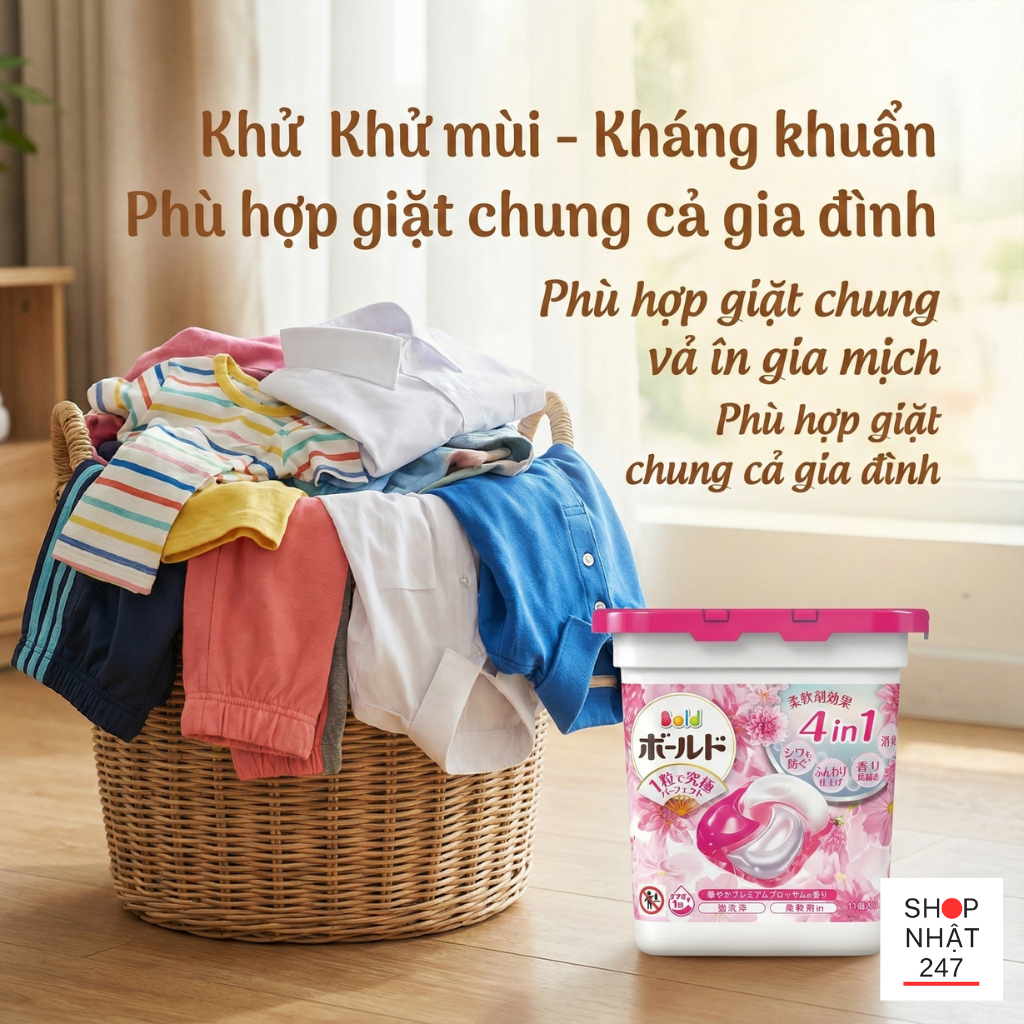 Review Viên Giặt Xả Nhật Bản Bold Gel Ball 4D: Bí Quyết Giặt Giũ "Nhàn Tênh" Cho Người Bận Rộn 6 vien giat xa nhat ban bold gel ball 4d blossom